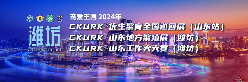 宠爱王国2024年CKURK®优生繁育全国巡回展（山东站）、山东地方繁殖展（潍坊）、山东工作犬大赛（潍坊）报名通知